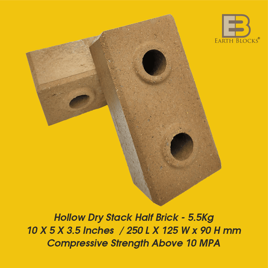 Solid earth block 10 x 5 half brick