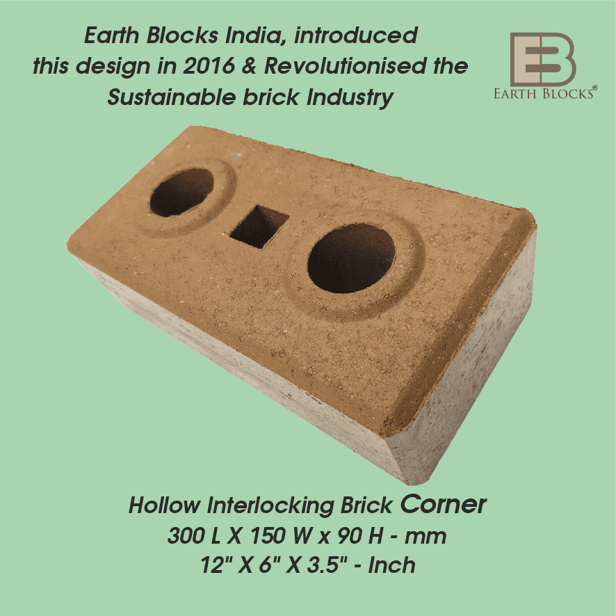 Hollow interlocking corner block